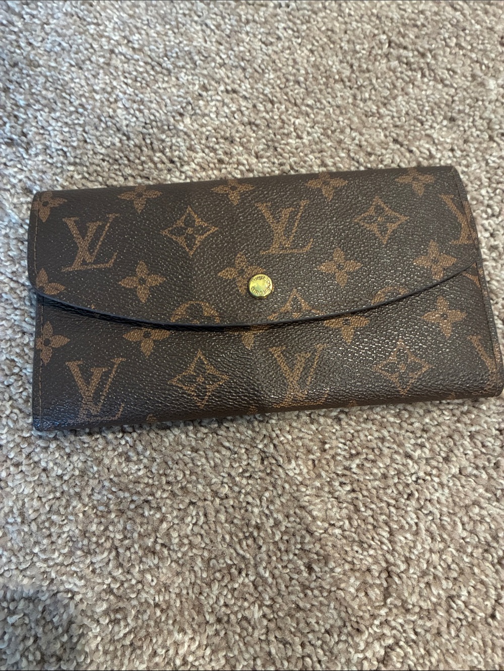 Louis Vuitton Monogram Canvas Flap Wallet in Brown